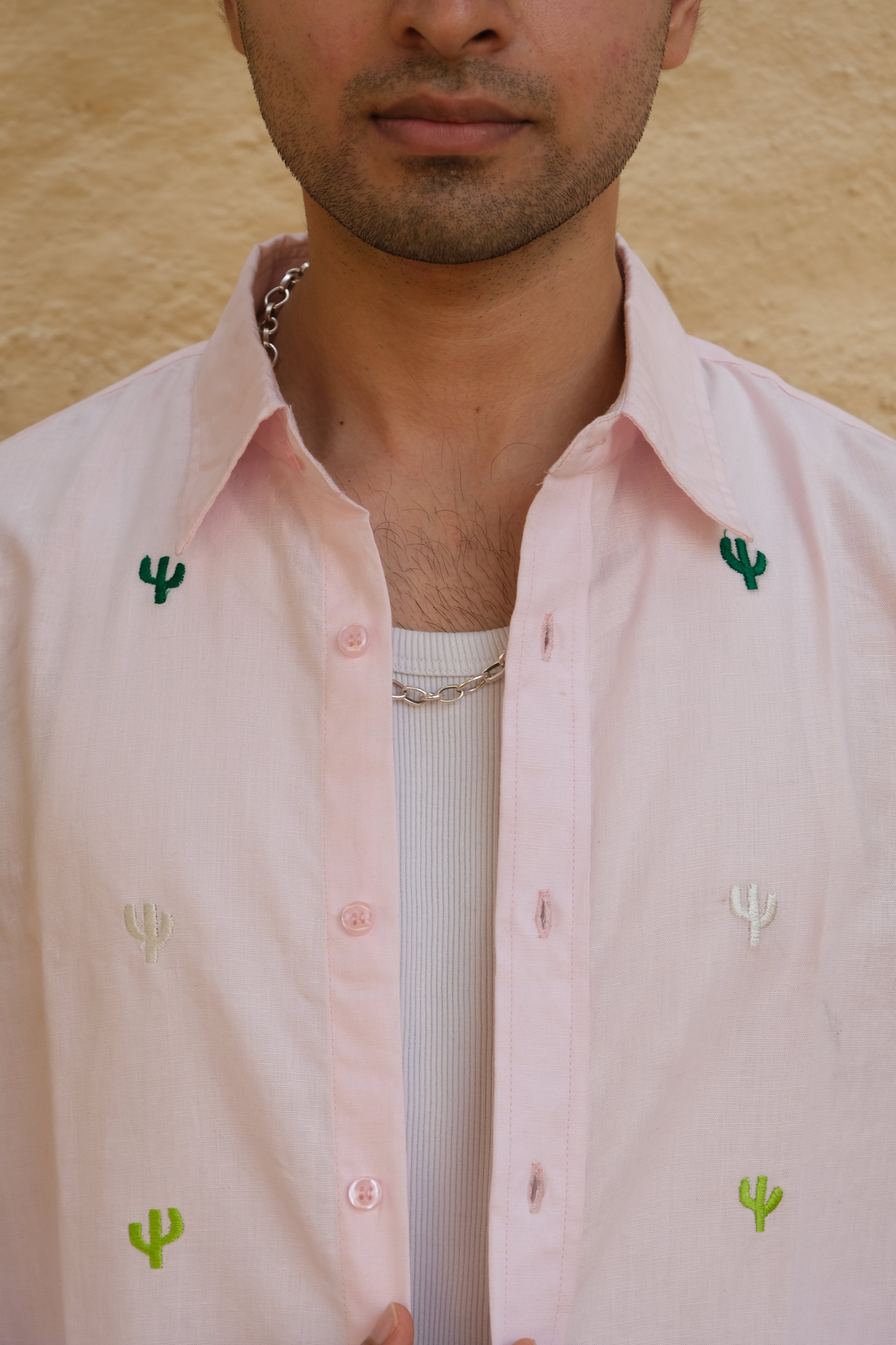 CACTUS EMBROIDED LINEN SHIRT