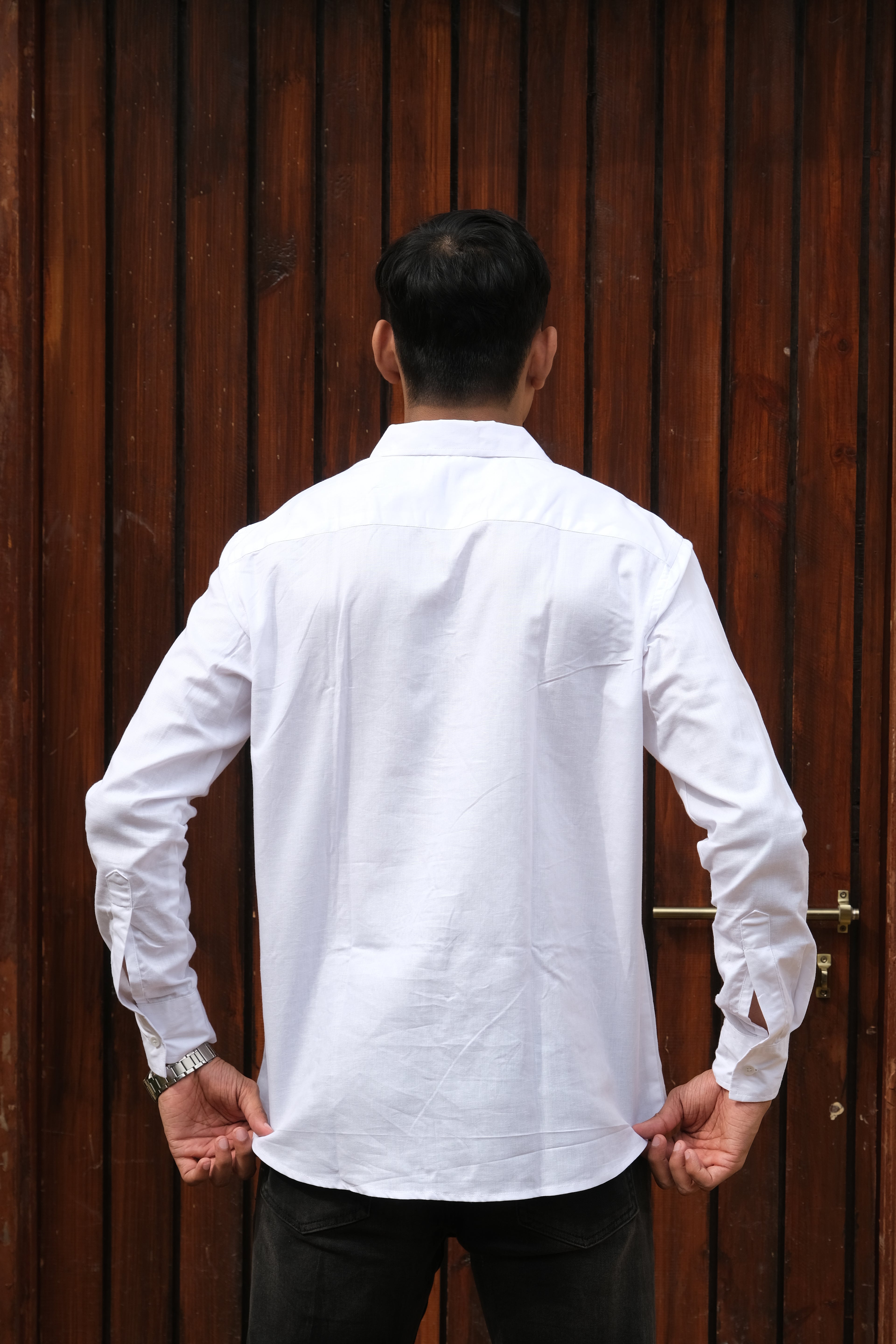 White Classic Men’s Oxford Shirt – Slim Fit 100% Cotton