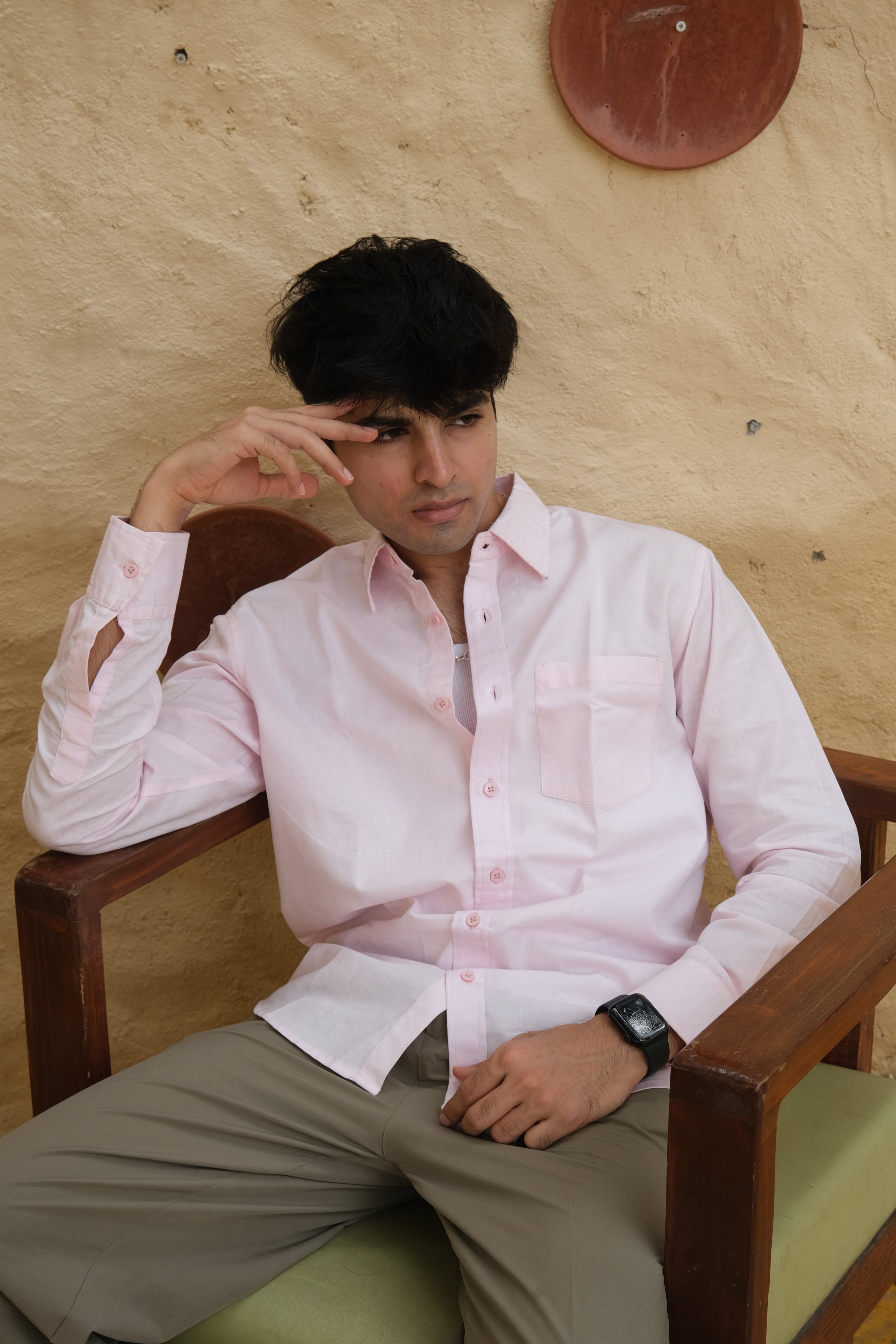 BABY PINK LINEN SHIRT