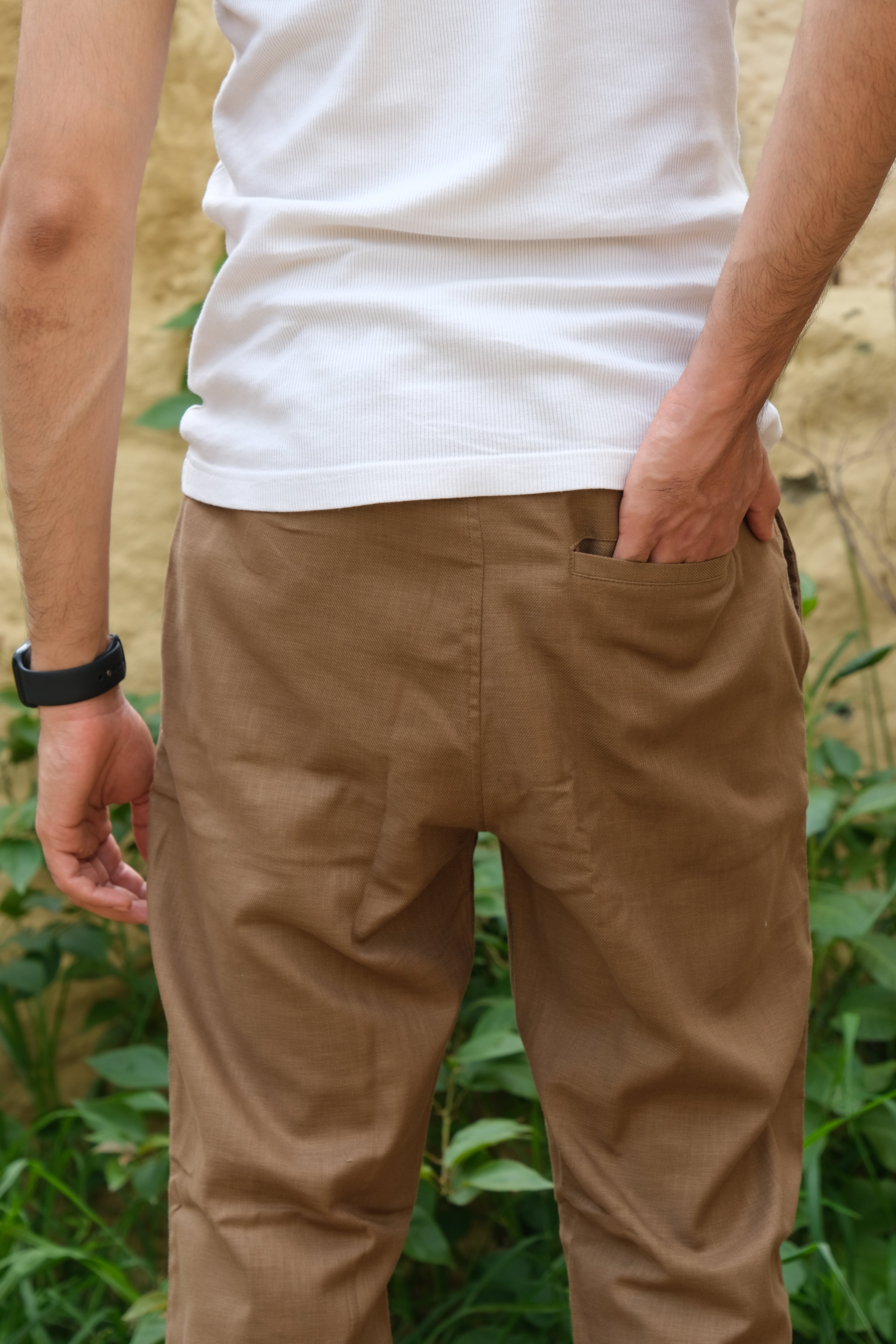 COFFEE BROWN LINEN PANTS