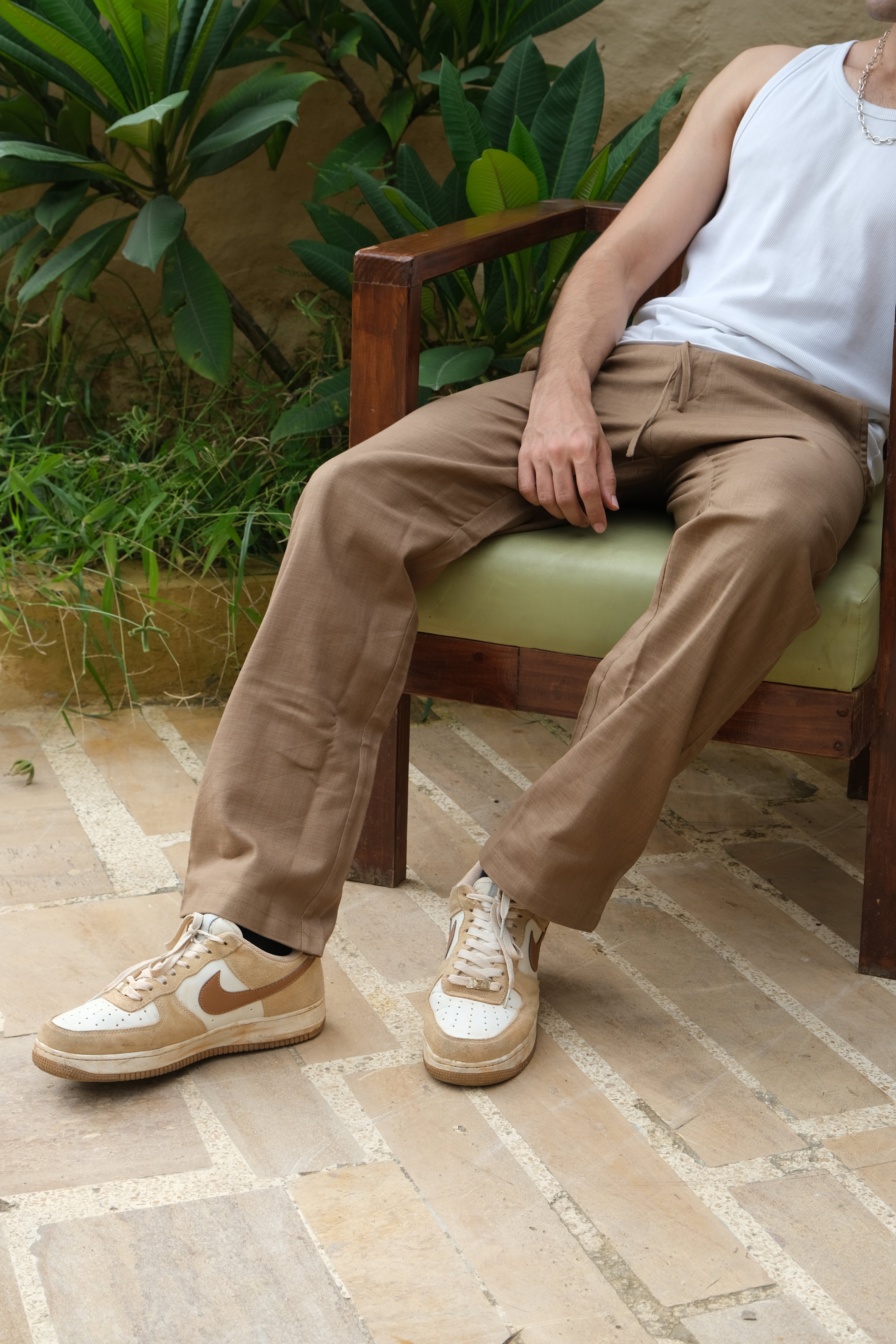COFFEE BROWN LINEN PANTS