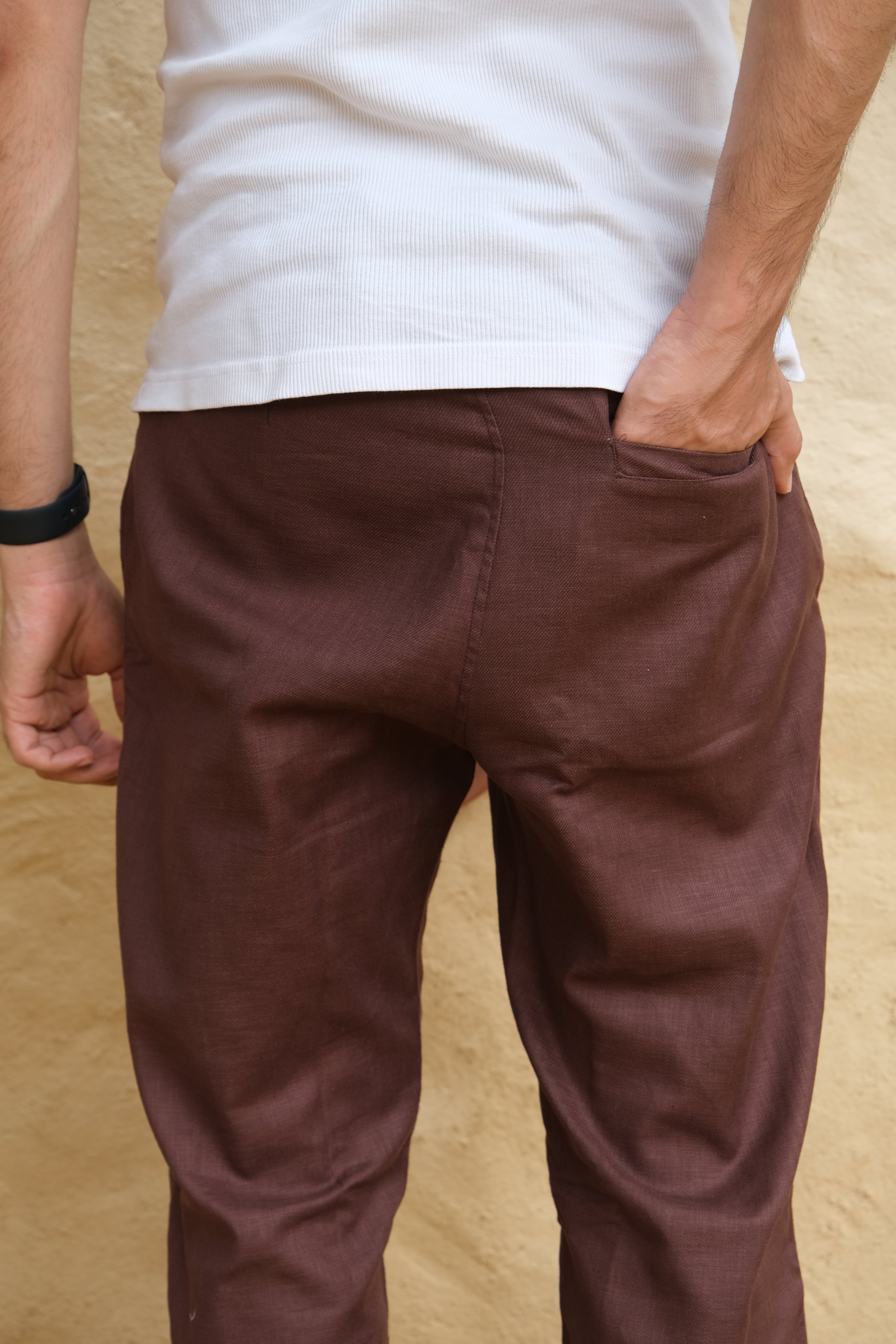 CHOCOLATE BROWN LINEN PANTS