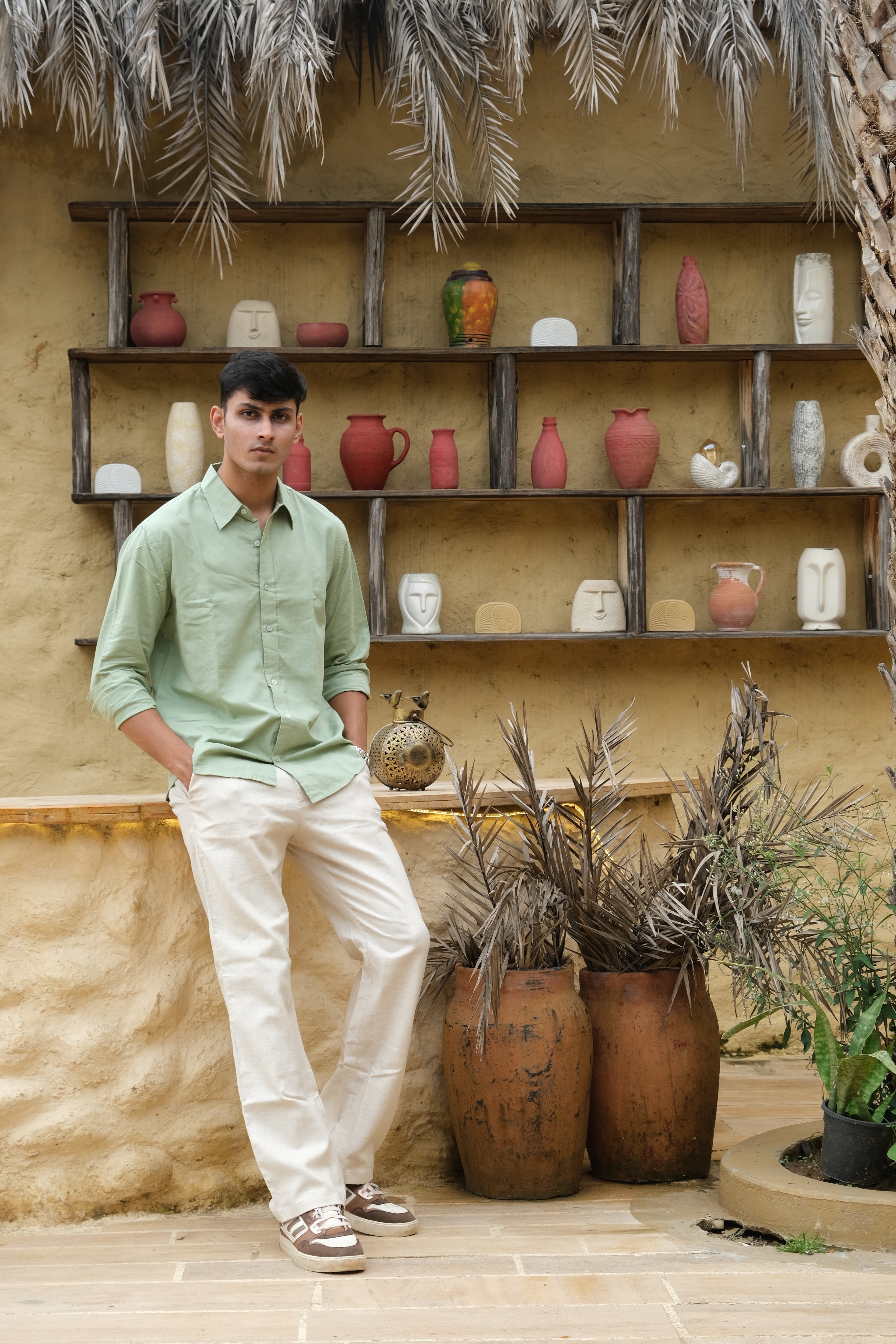 SAGE GREEN LINEN SHIRT