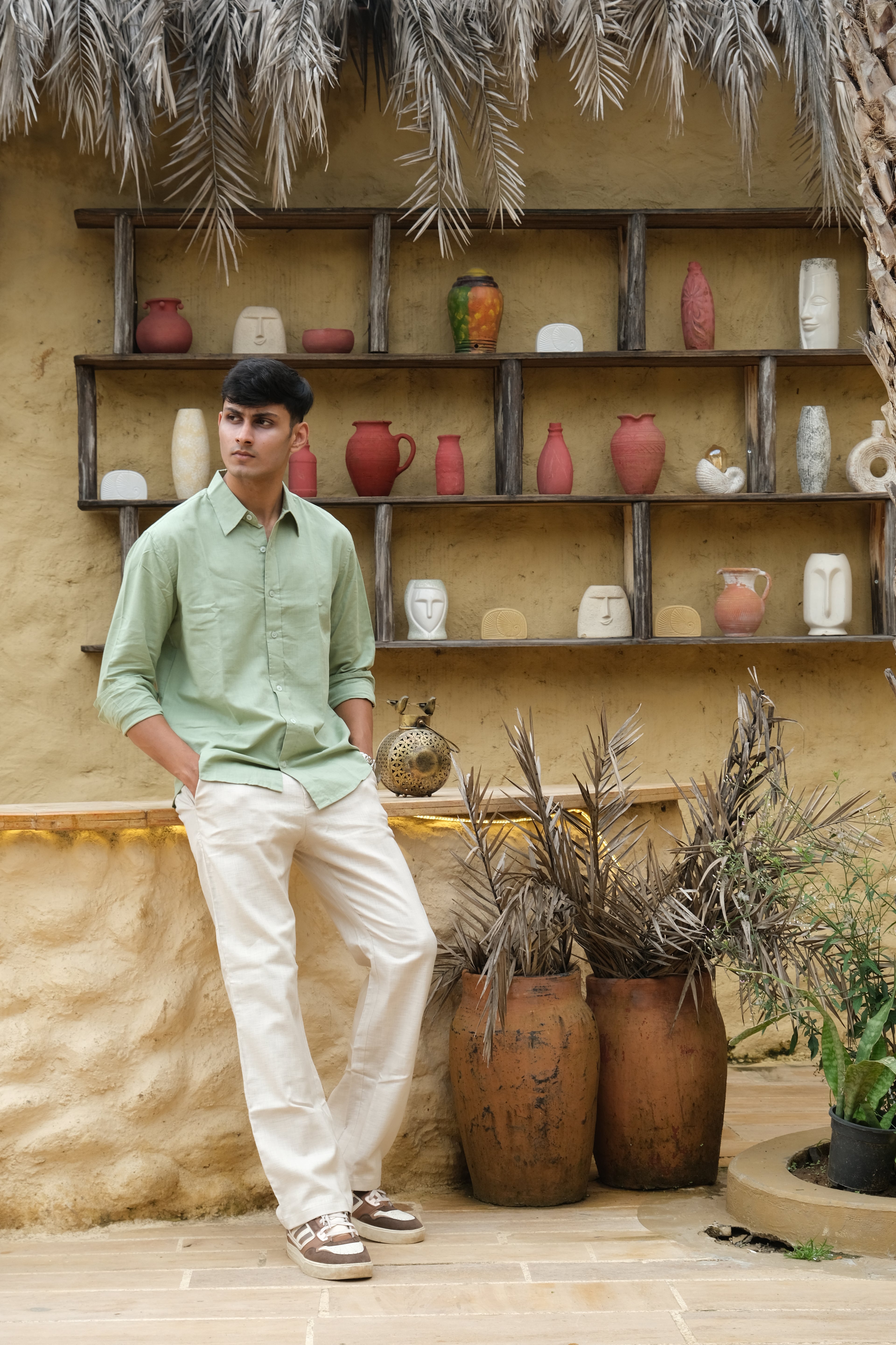 BEIGE LINEN PANTS