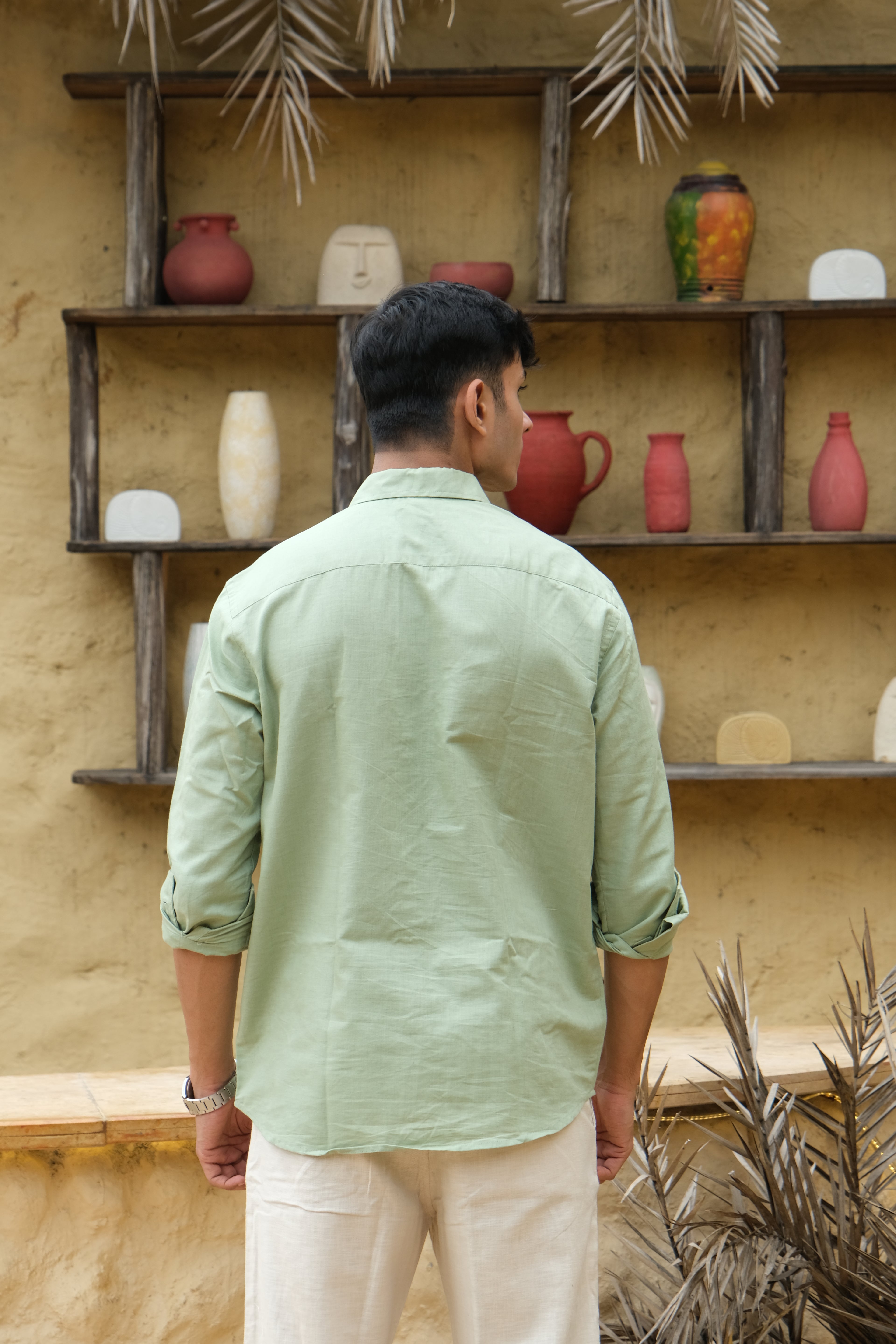 SAGE GREEN LINEN SHIRT