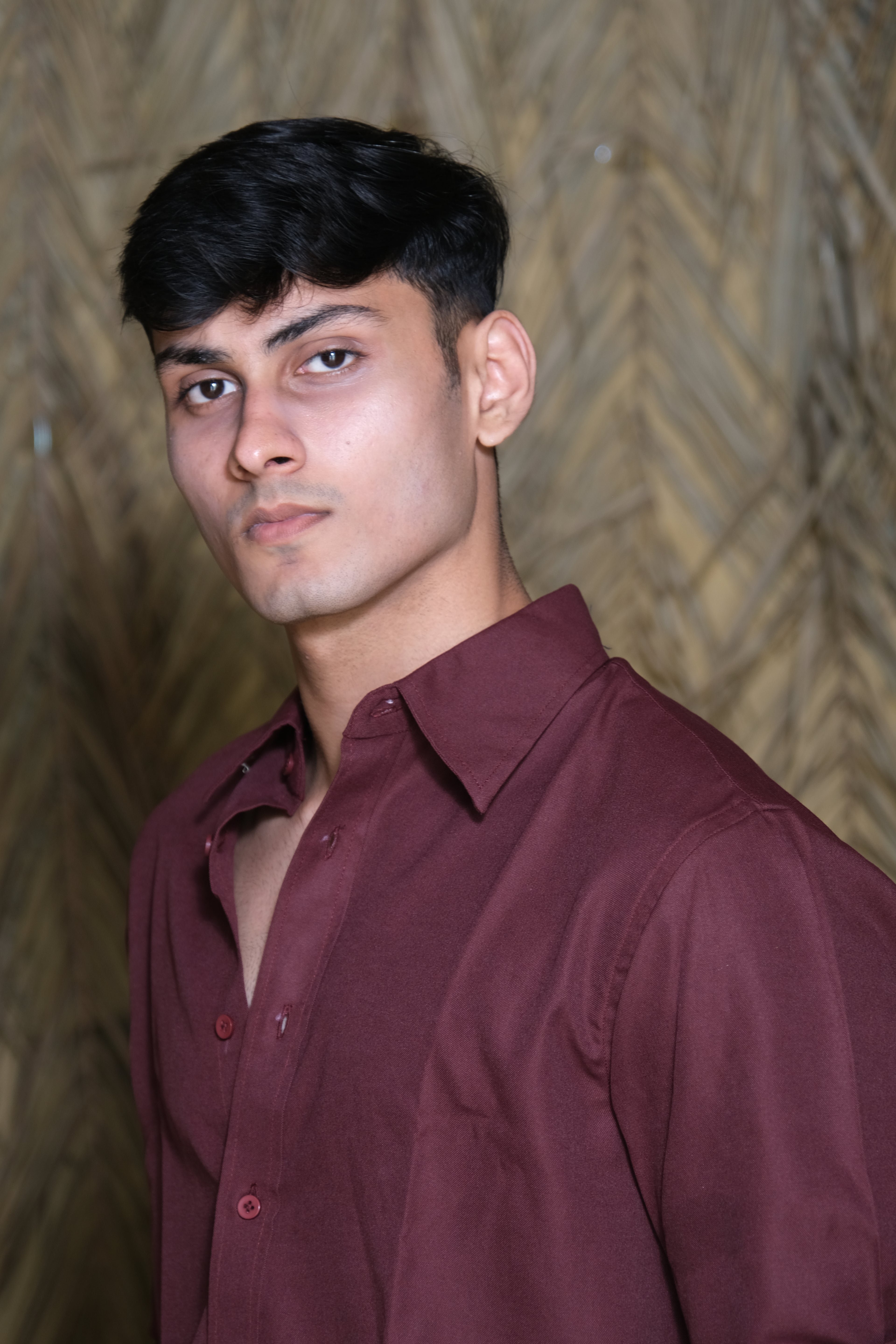 Maroon Classic Men’s Oxford Shirt – Slim Fit 100% Cotton