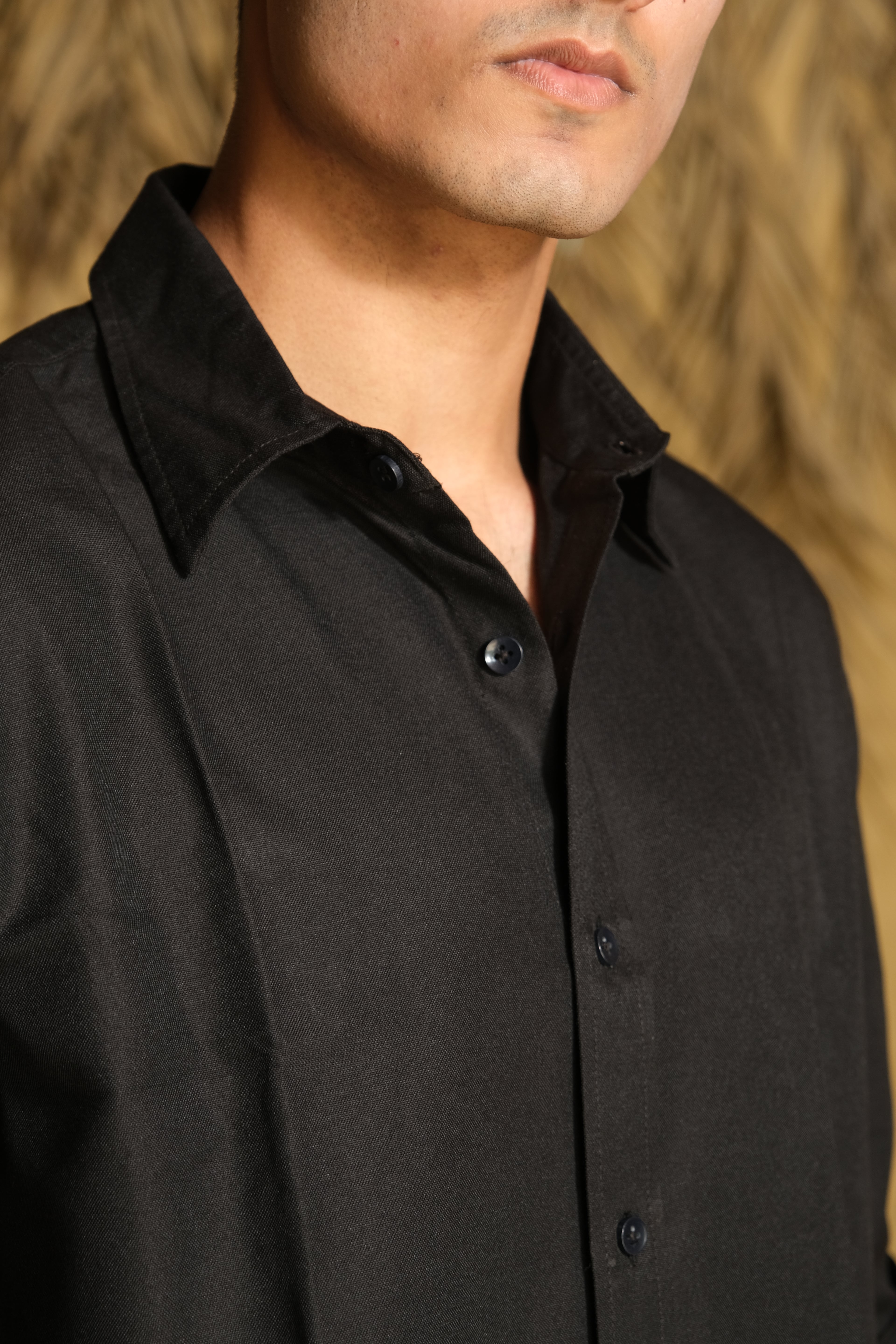 Black Classic Men’s Oxford Shirt – Slim Fit 100% Cotton