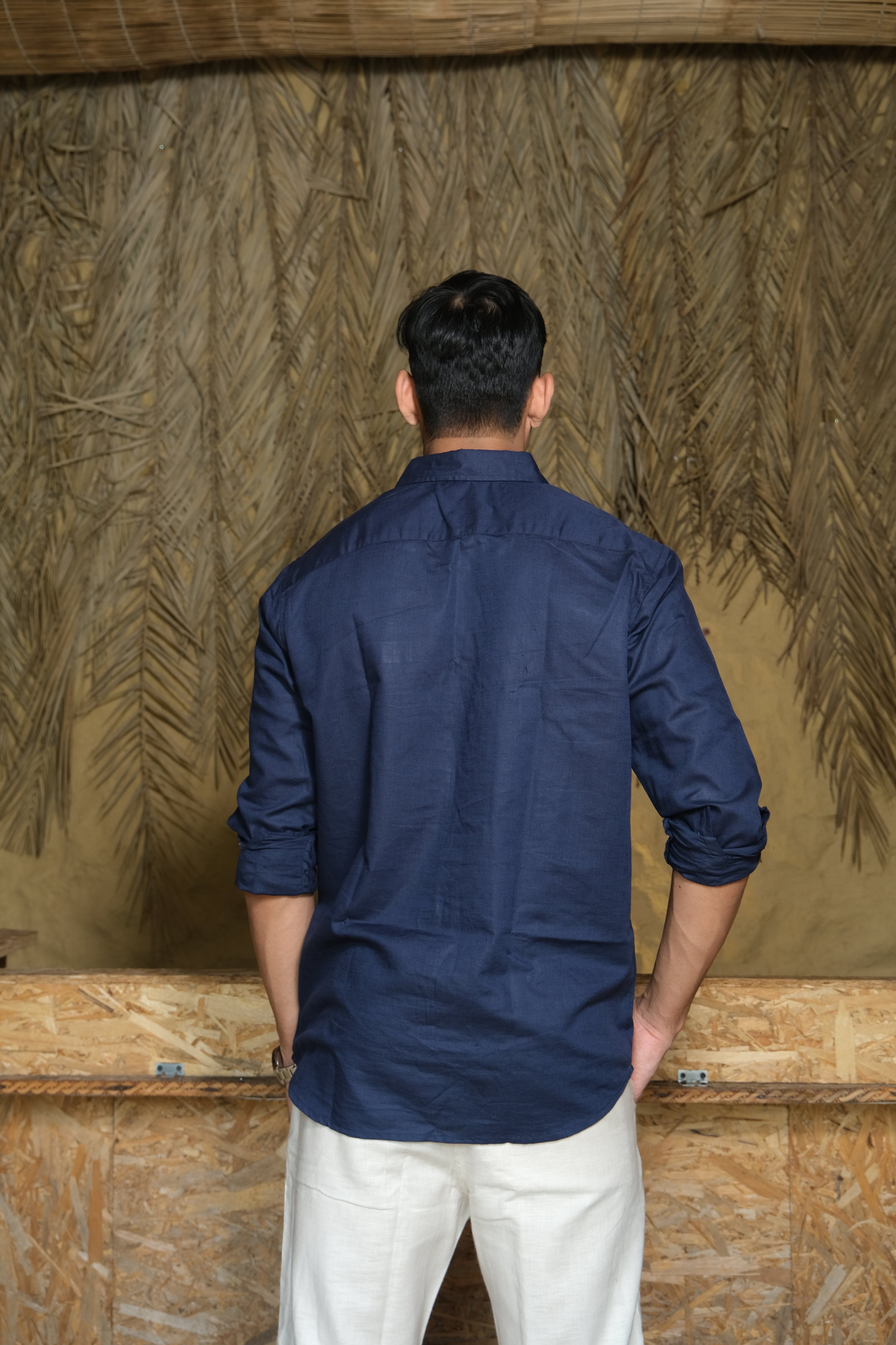 NAVY BLUE LINEN SHIRT