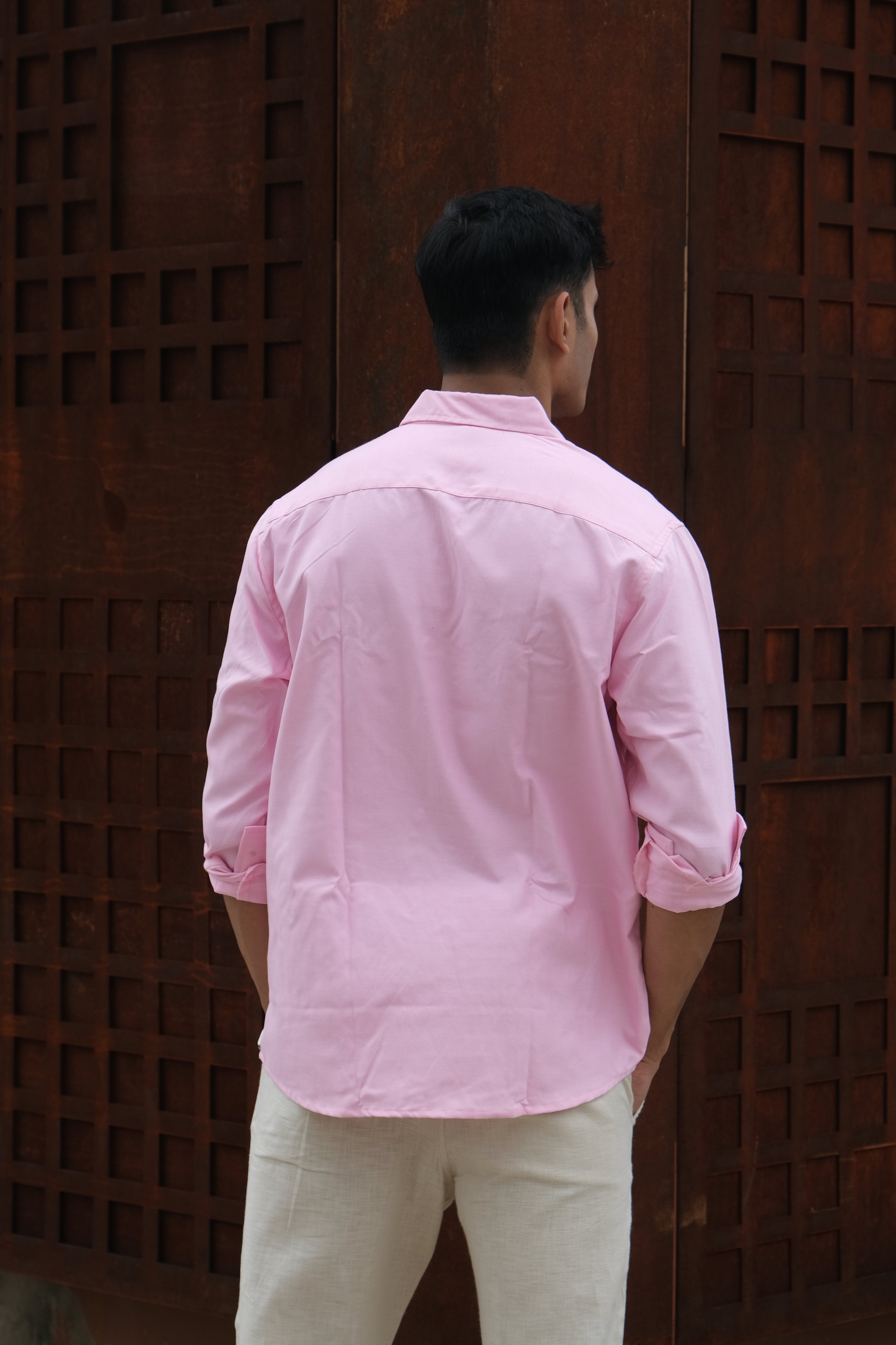 Pink Classic Men’s Oxford Shirt – Slim Fit 100% Cotton