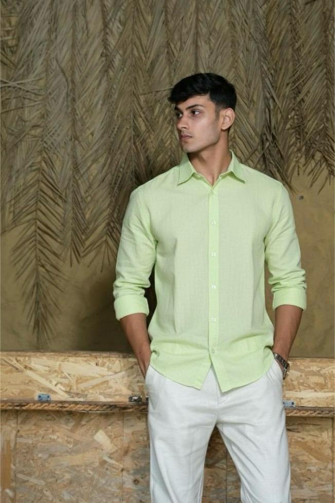 MINT GREEN LINEN SHIRT