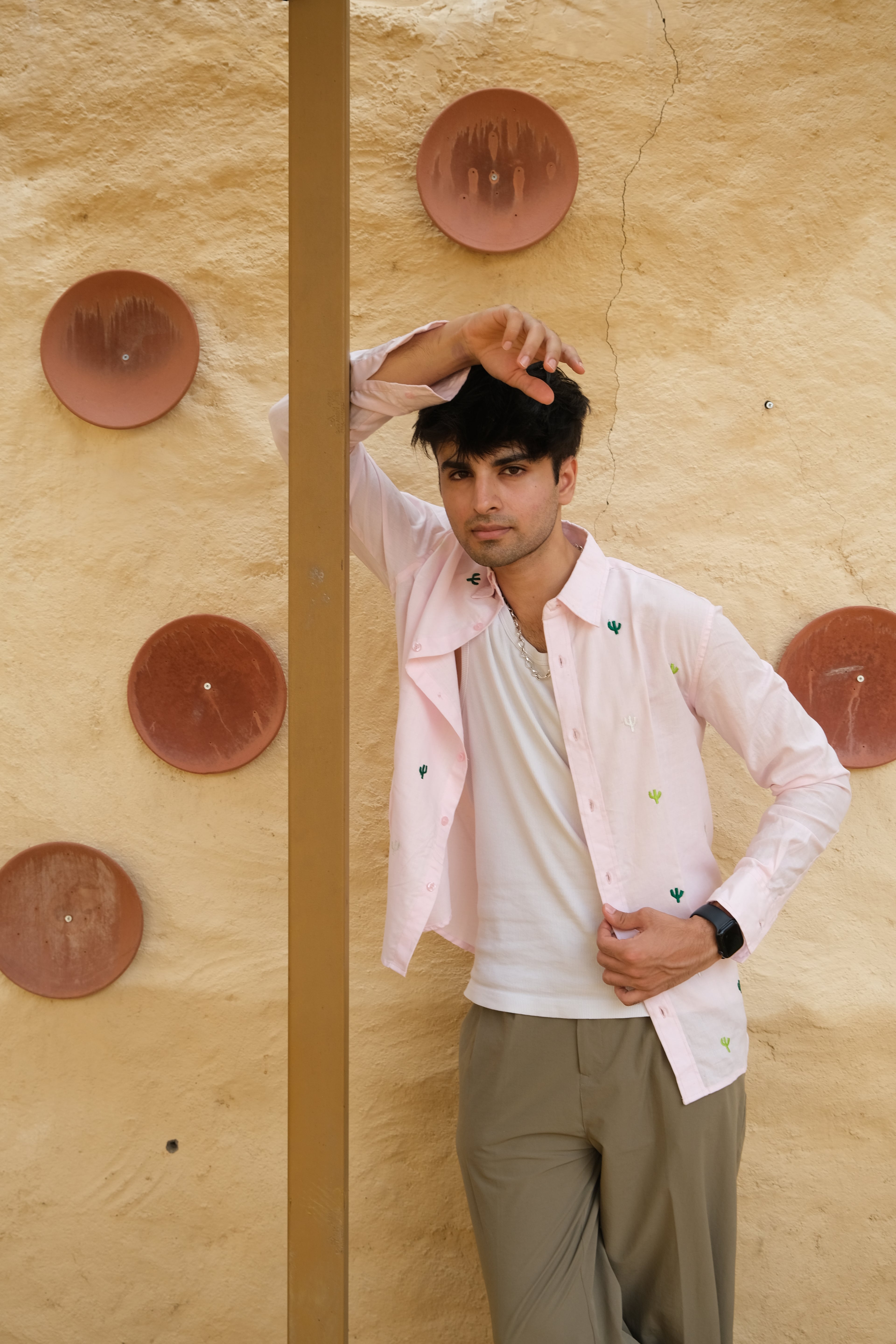 CACTUS EMBROIDED LINEN SHIRT