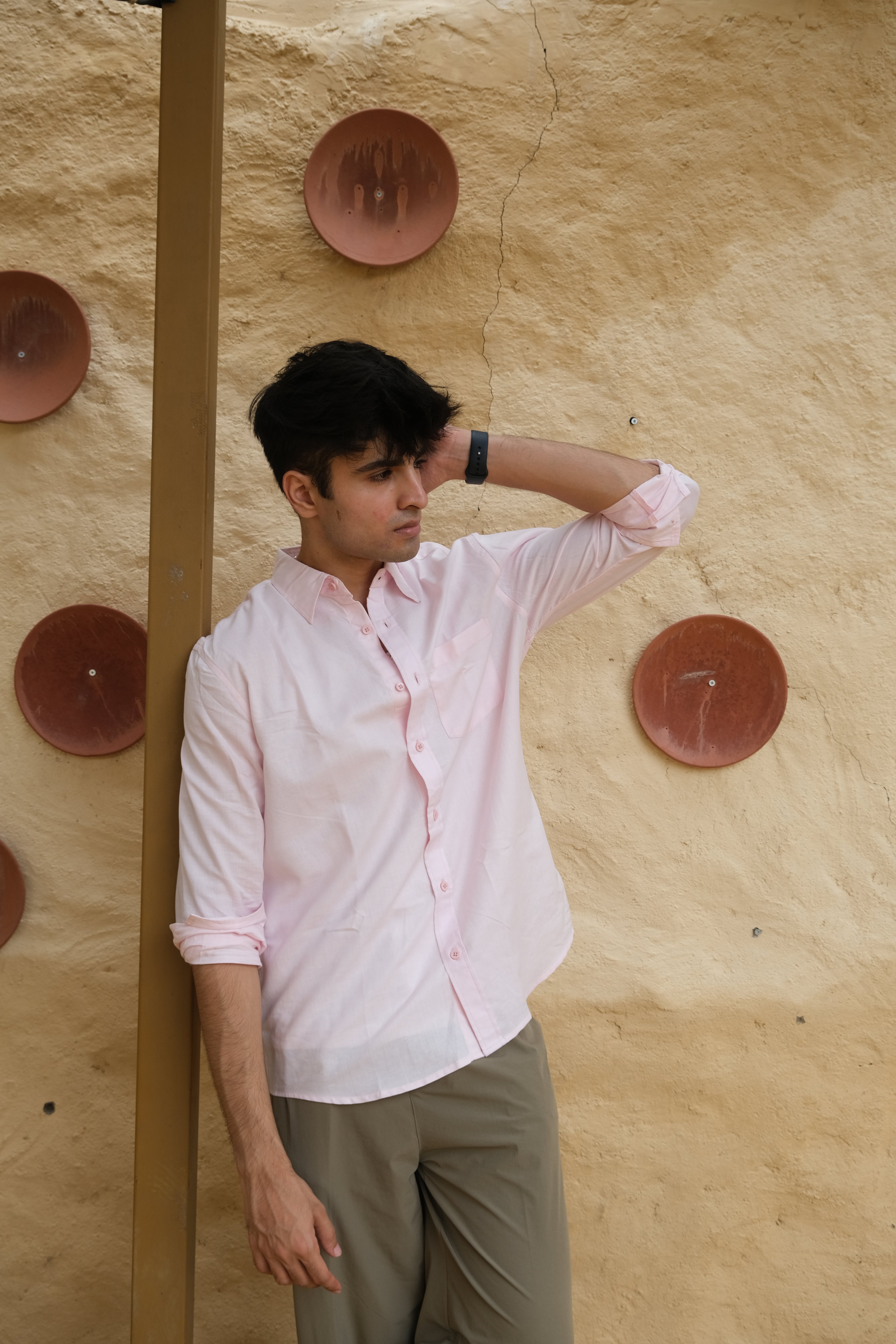 BABY PINK LINEN SHIRT