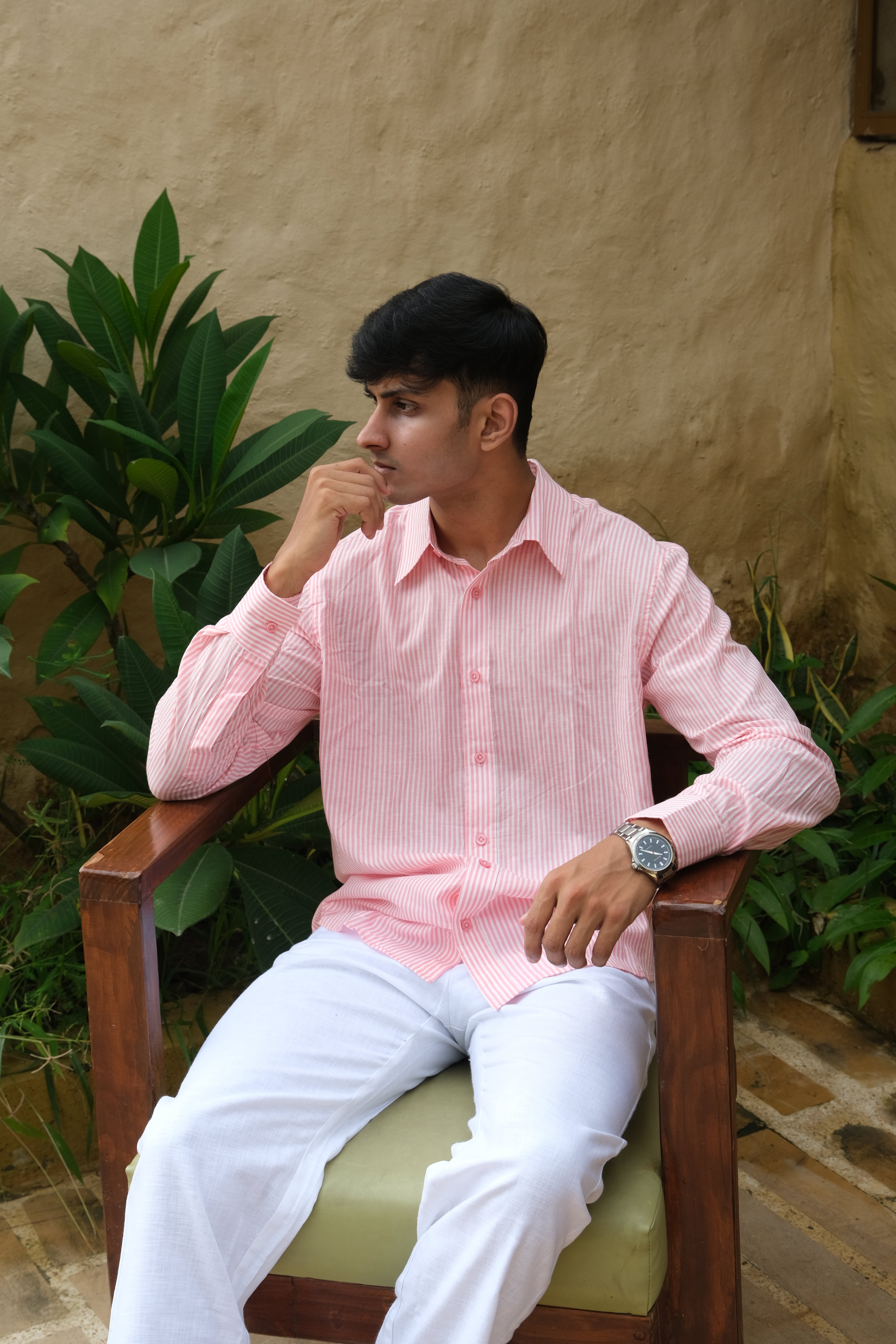 Pink Relaxed Fit Striped Shirt – Flowy Cotton - Casual & Everyday Style