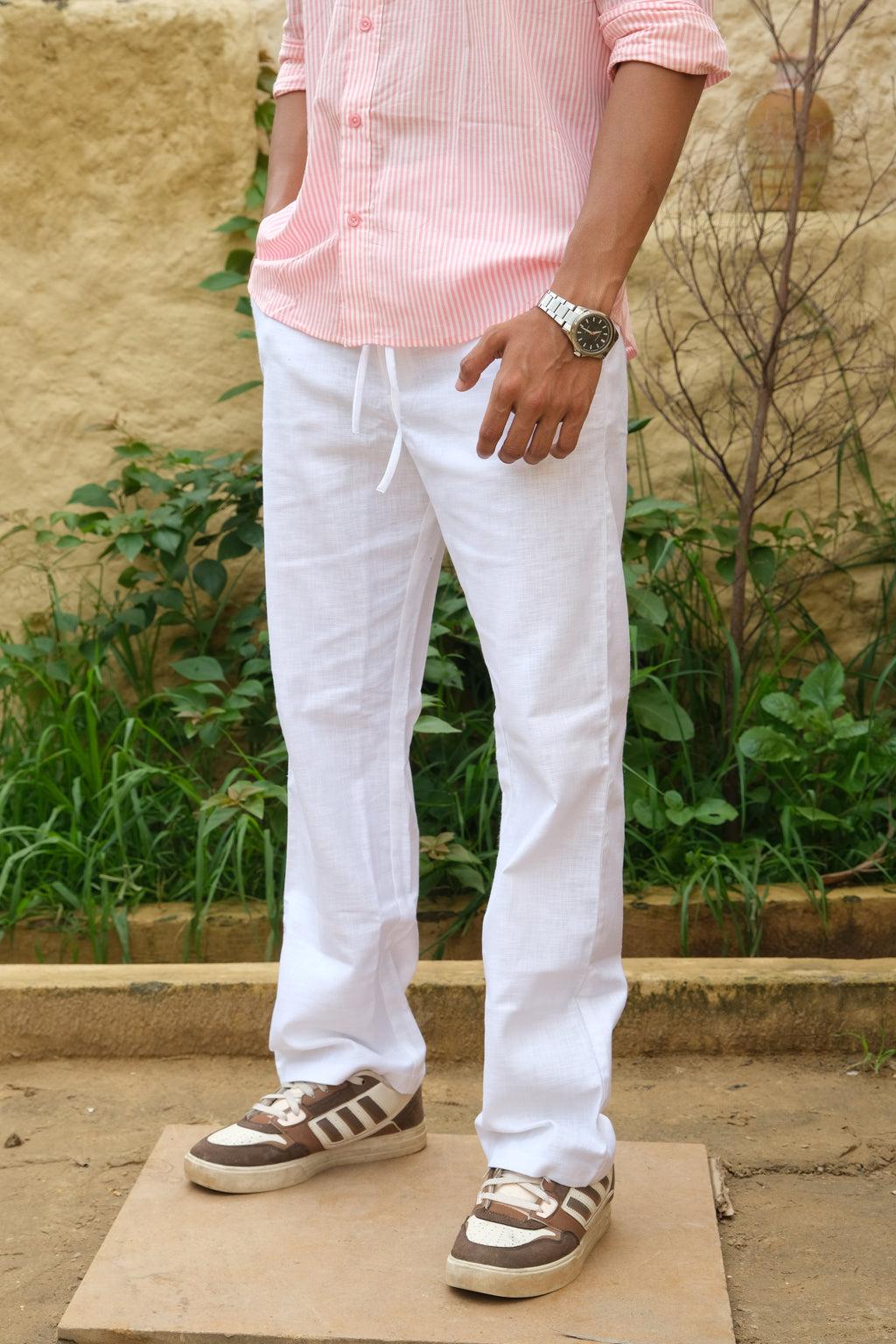 WHITE LINEN PANTS