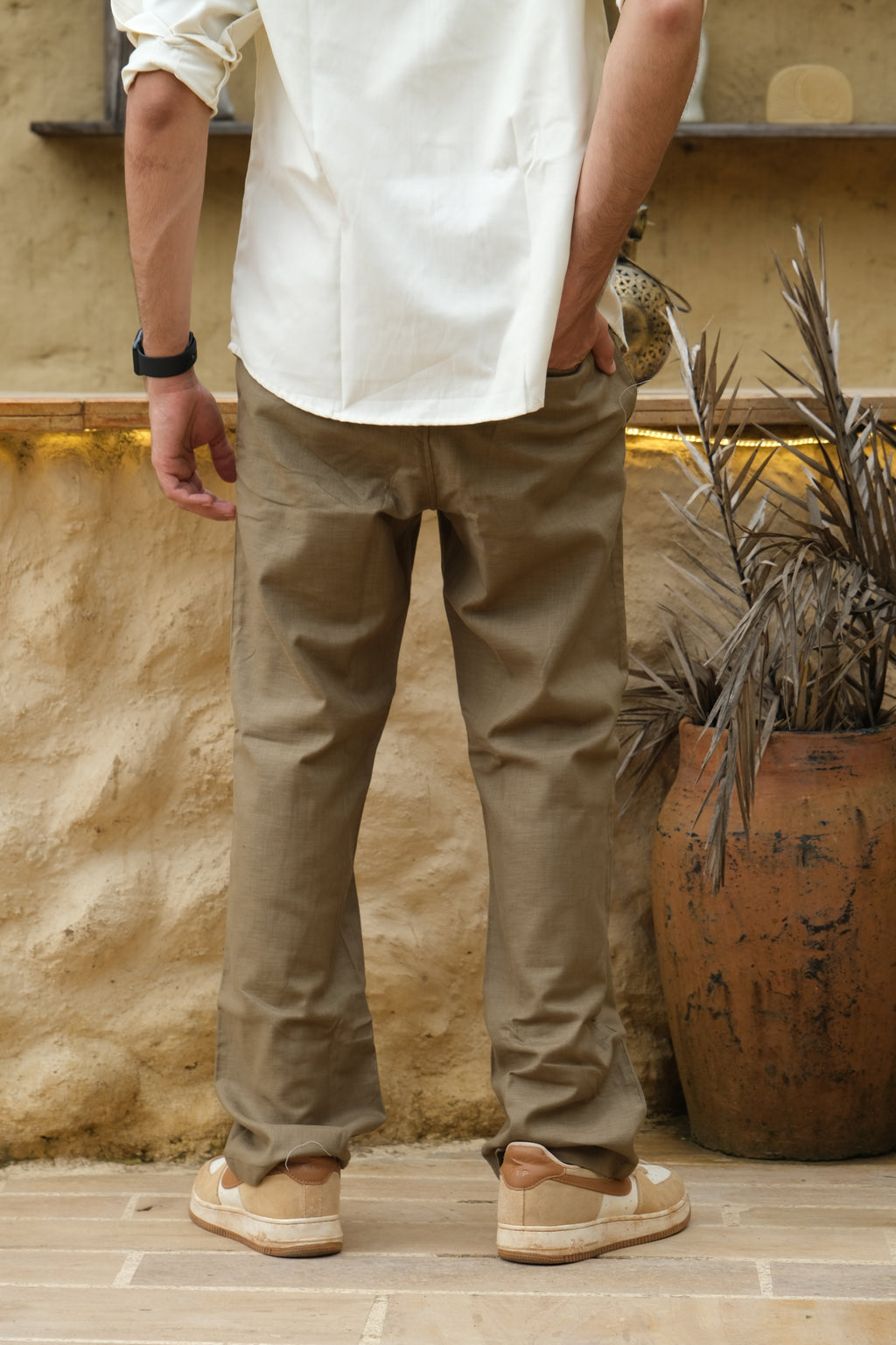 OLIVE GREEN LINEN PANTS