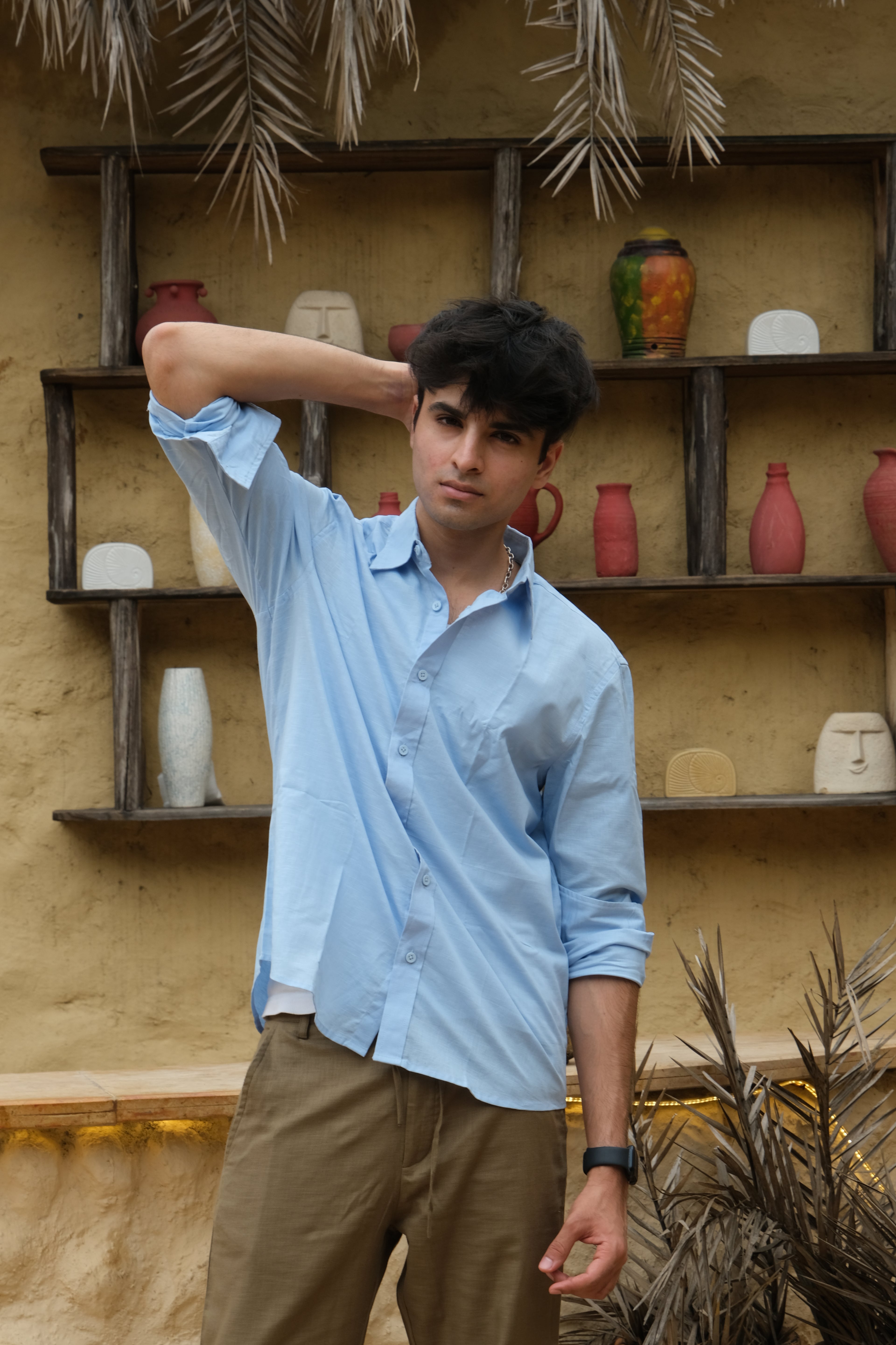 SKY BLUE LINEN SHIRT
