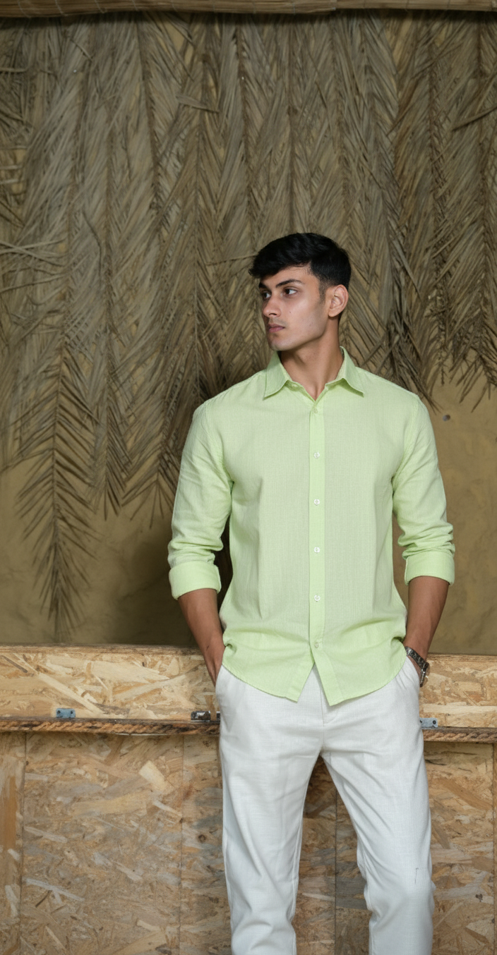 MINT GREEN LINEN SHIRT